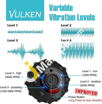 Vulken Acusphere 4 Speed High Intensity Vibrating Massage Ball For Muscle & Fitness Plantar